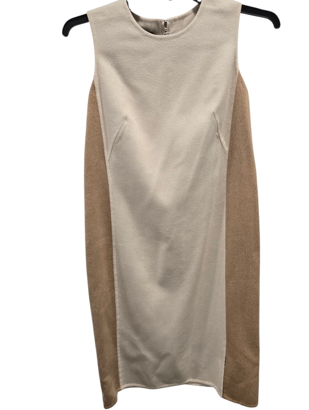 AKRIS Natural Two Tone Color-Block Midi Dress Sz US 10 NEW Wool+ Cahmere+ Silk